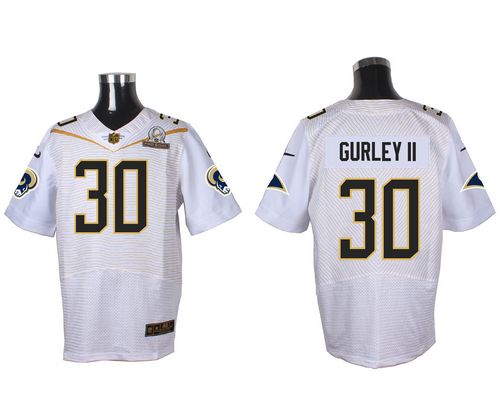 Nike Rams #30 Todd Gurley II White 2016 Pro Bowl Men's Stitched NFL Elite Jersey